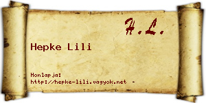 Hepke Lili névjegykártya